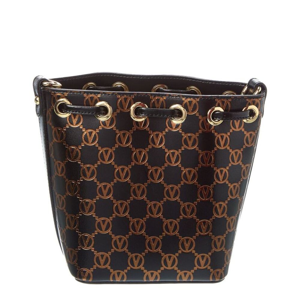 Valentino By Mario Valentino Jules Monogram Leather Bucket Bag, Black - Picture 2 of 4